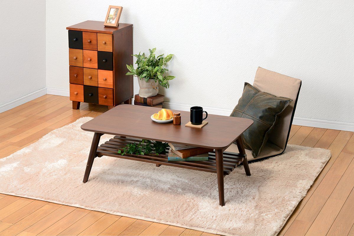 折れ脚テーブル ブラウン 萩原 Hagihara MT-6921BR