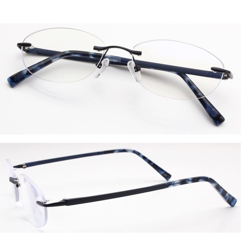 [New] Borderless Light Reading Glasses, Black, Pink, Black, Reading Glasses, Light Elastic Plastic, Oval, Round, Frameless, Rimless, Small-Faced Women, Popular Lenses, Edge Polished, Men +1.0 +1.5 +2.0 +2.5 +3.0 205A/206-2T