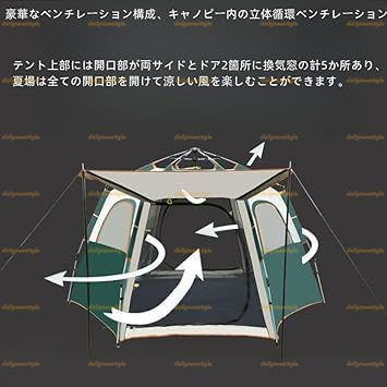 軽量でテント防水 通気性に優れ