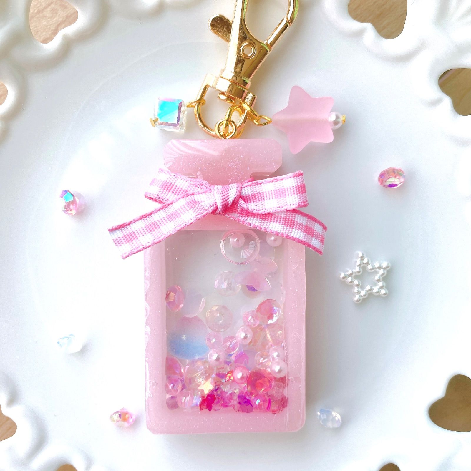 香水 シェイカーキーホルダー シャカシャカキーホルダー キラキラ お