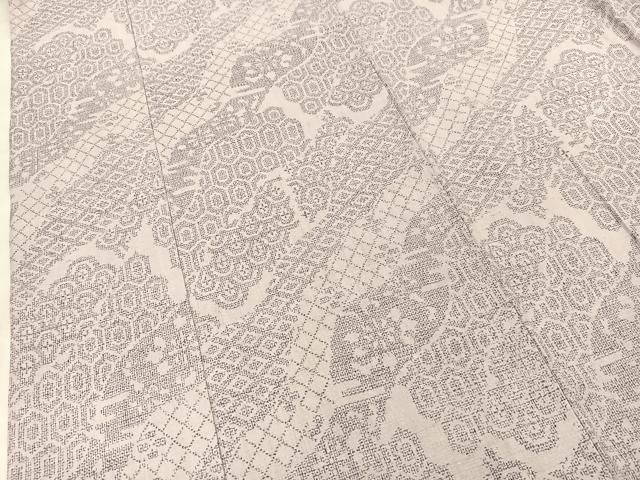 平和屋着物○本場結城紬 重要無形文化財 100亀甲 飛び亀甲 吉祥文 正絹