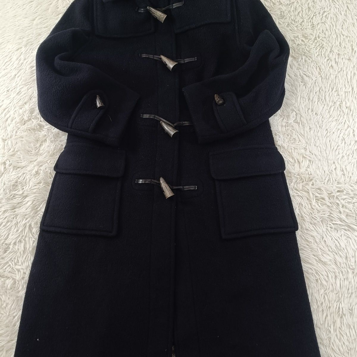 名門Aquascutum ロングダッフルコート 英国製 ピュアウール100% 裏地