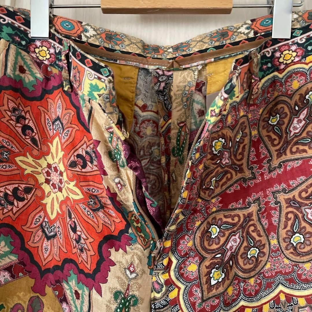 エトロ ETRO ペイズリー 総柄 花柄 リネン 麻 ボトム パンツ エトロ ETRO ペイズリー 総柄 花柄 リネン 麻 ボトム パンツ