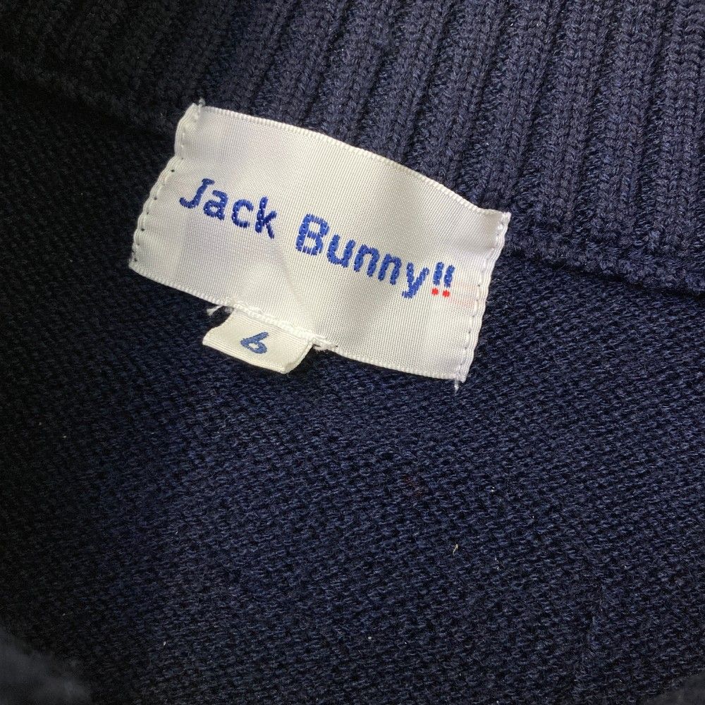 サイズ：6 JACK BUNNY ジャックバニー  ニット ジップジャケット  ネイビー系 [240101450707] ゴルフウェア メンズ ストスト JACK BUNNY ジャックバニー ニット ジップジャケット ネイビー系
