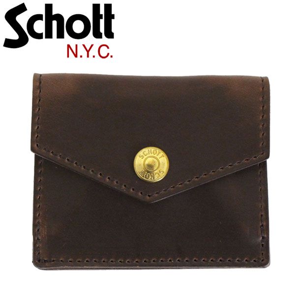 Schott (ショット) 3109067 LEATHER EASY WALLET レザーイージー ウォレット 全2色 55BROWN - メルカリ