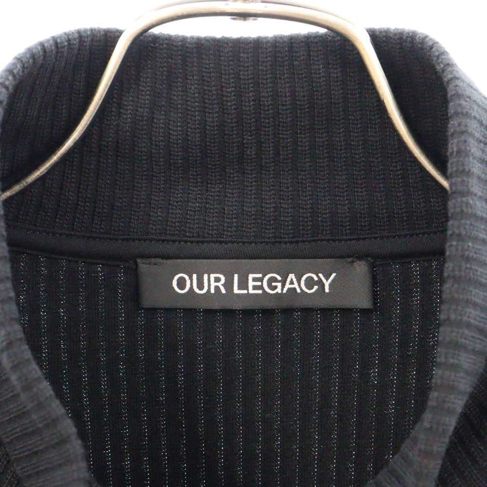 our legacy ブラック ポロシャツ M OUR LEGACY (アワーレガシー) SHRUNKEN FULLZIP POLO フロント