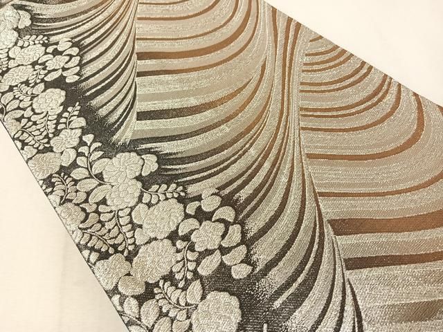 平和屋着物▽両面 両方向 全通柄袋帯 辻が花 金銀糸 正絹 逸品