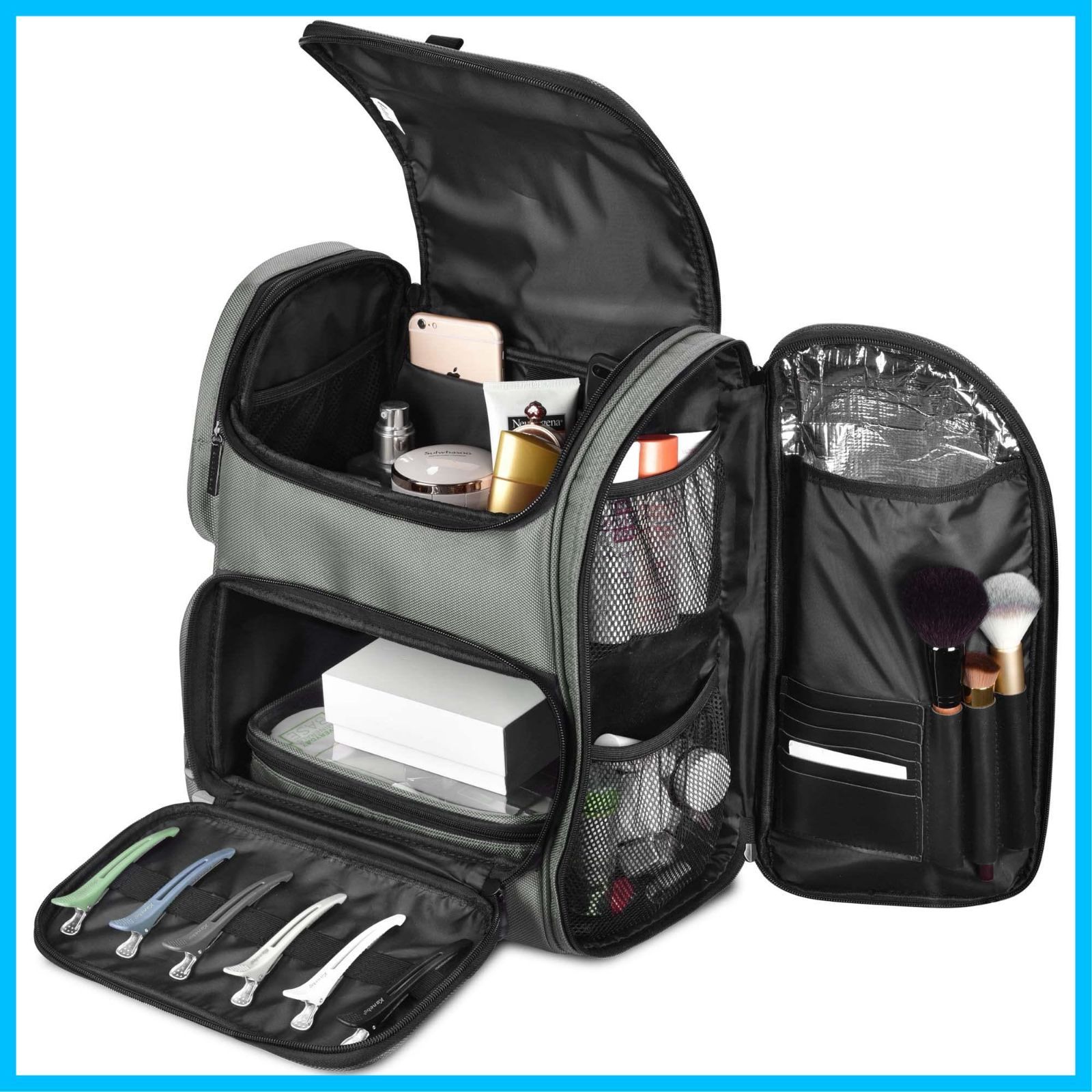 在庫セール】収納 メイクケース 化粧品 ボックス メイク グレー