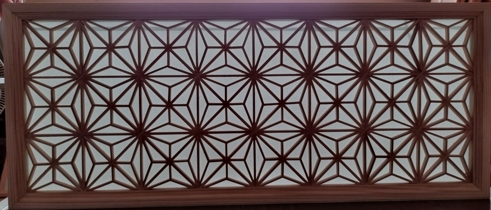 5 ❣️特価！値段交渉OK❣️麻の葉組子アクリル板入り3枚一組 木製額縁 5 麻の葉組子 カラーアクリル板入り3枚一組 木製額縁 5 麻の葉