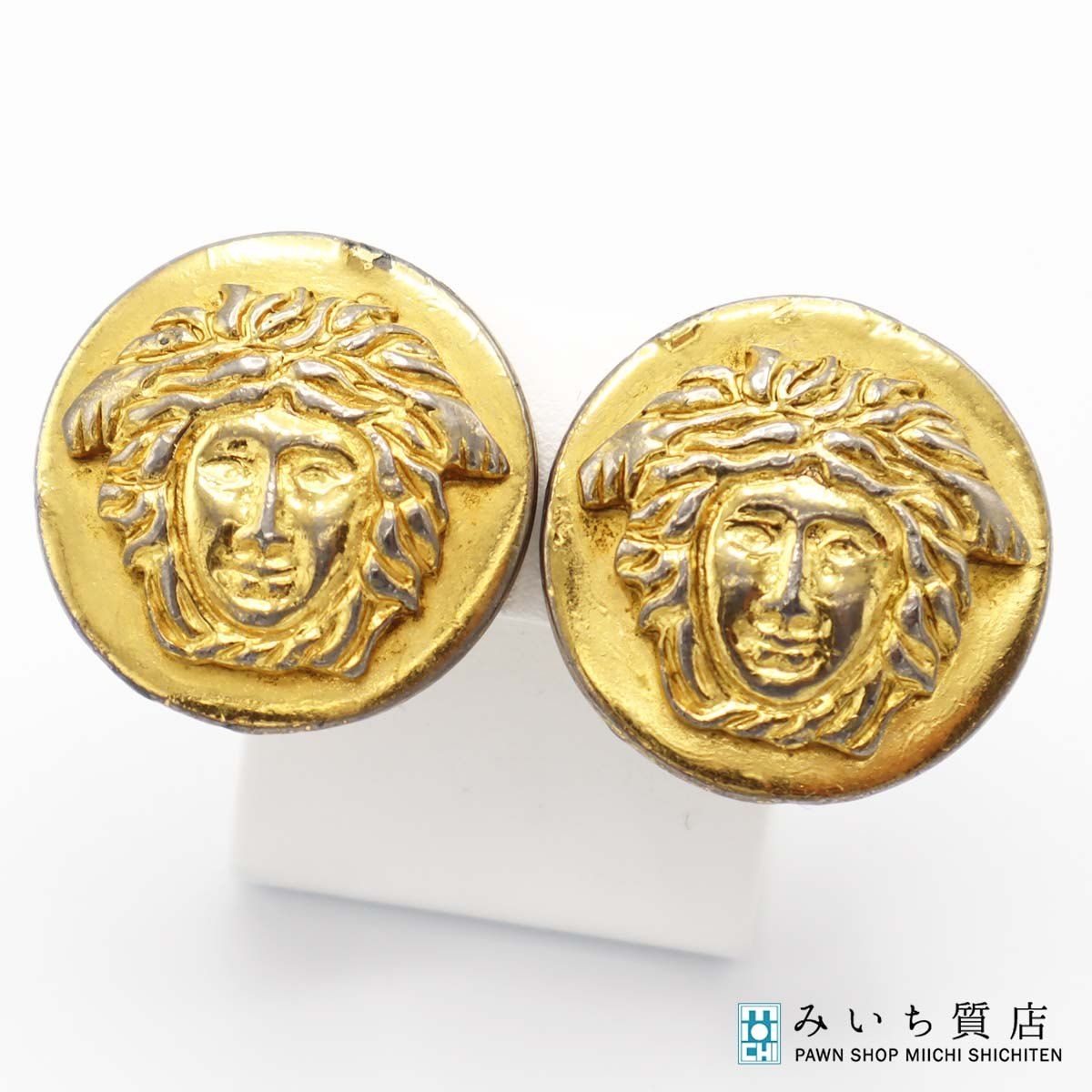 VERSACE ヴェルサーチ イヤリング メデューサ ラウンド 丸形 ヴィンテージ調 ゴールド アクセサリー レディース H10162