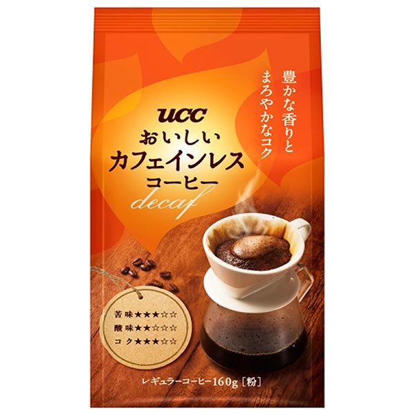 UCC おいしいカフェインレスコーヒー 160g袋×12袋入× 2ケース ｜ 嗜好品 コーヒー 珈琲 レギュラーコーヒー