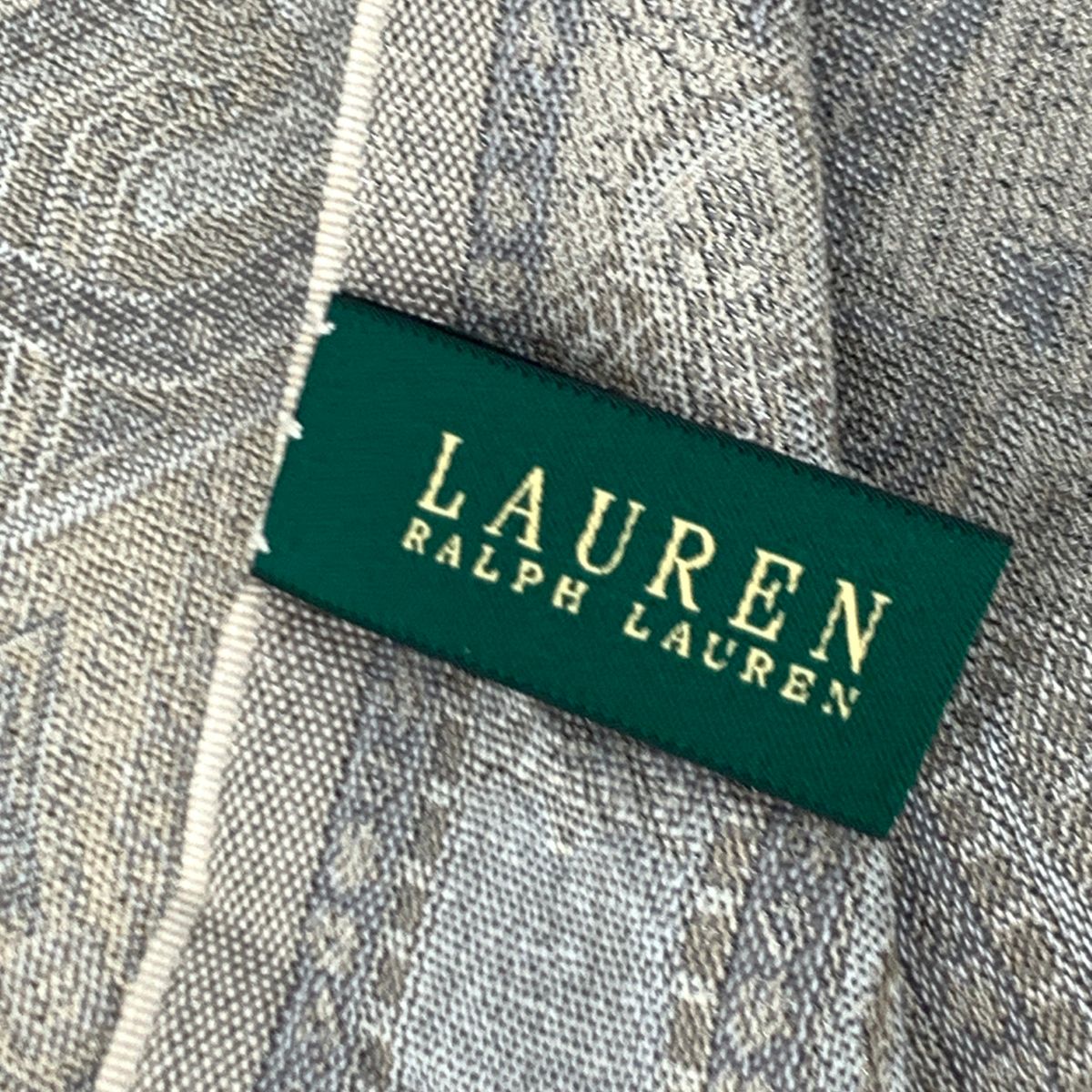 良好 RALPH LAUREN ラルフローレン  大判ストール  ベージュ 総柄 シルク・ウール レディース　240001081118