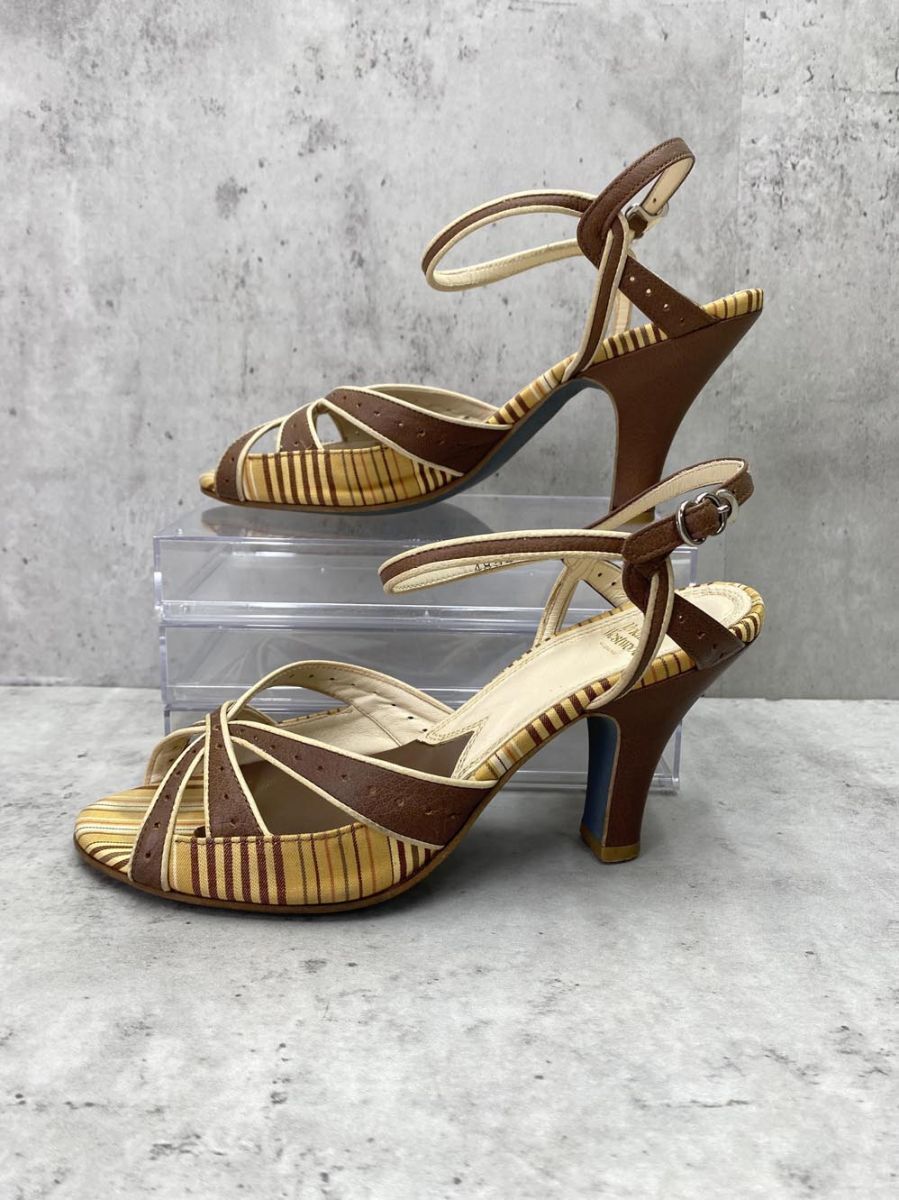 Vivienne Westwood★Olde Londonジャカード ヒールサンダル Vivienne Westwood ヴィヴィアンウエストウッド 日本製 アンクル