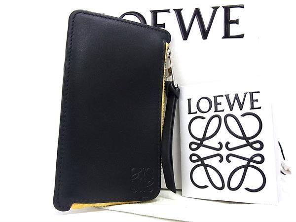 ✨極美品　付属品完備✨ロエベ　コインケース　小銭入れ　リピートアナグラム　黒 極美品 LOEWE ロエベ コインケース レザー ブラック アナグラム