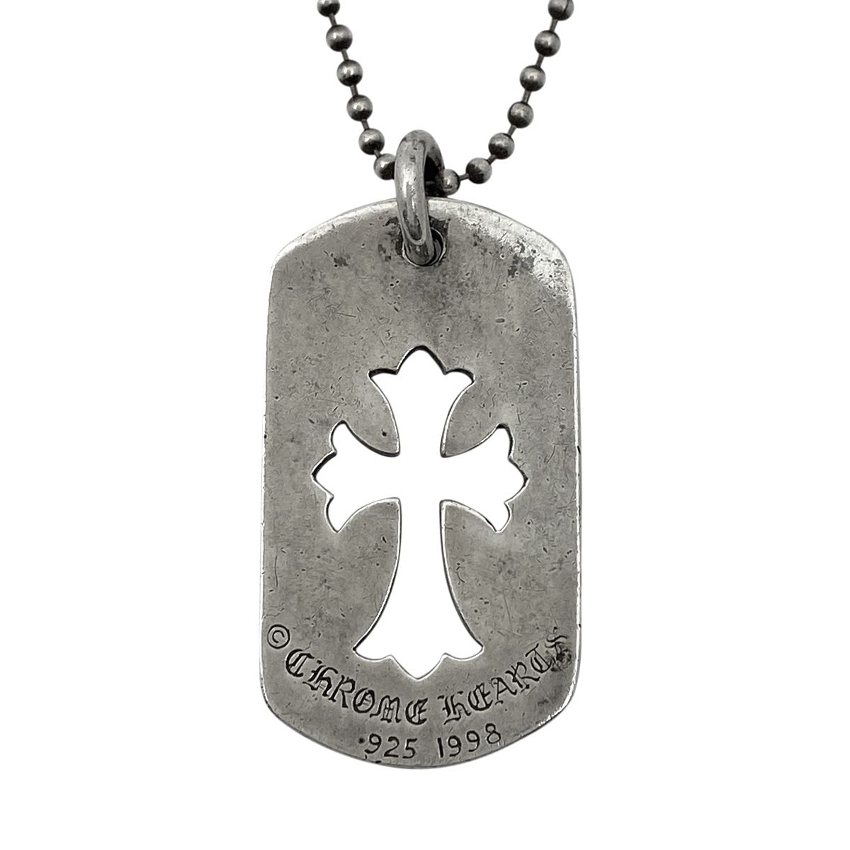 CHROME HEARTS HORSESHOE CROSS ドッグタグ ペンダント シルバー Chrome Hearts クロムハーツ メンズシルバーネックレス DOG TINY