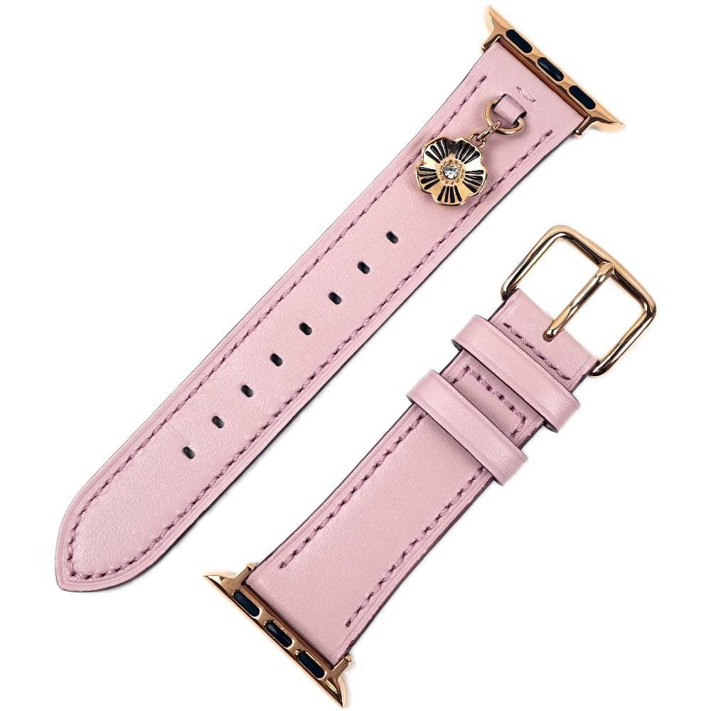 コーチ アップルウォッチ用 替えベルト COACH レディース ストラップ 替えベルト 38mm|40mm|41mm ケース対応 ベルトのみ レザー ストラップ ピンク 交換バンド 付け替えベルト 14700114