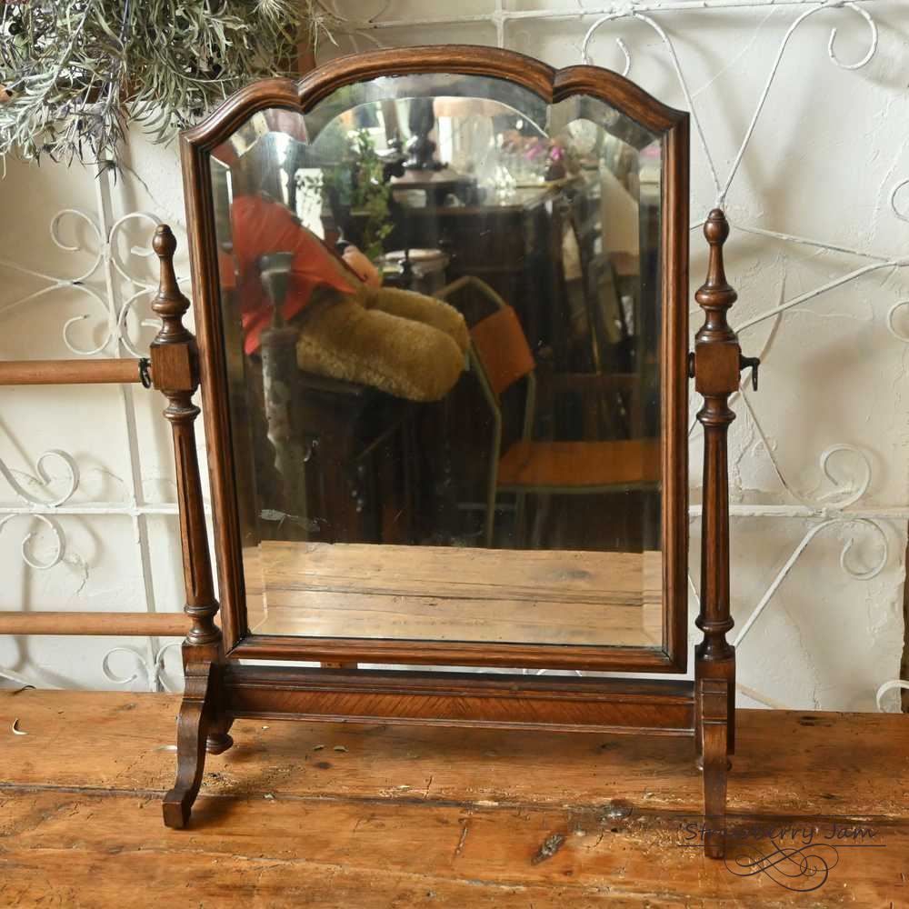 L3705-280 英国アンティーク オーク スタンドミラー シュバルミラー Mirror インテリア ミラー イギリス