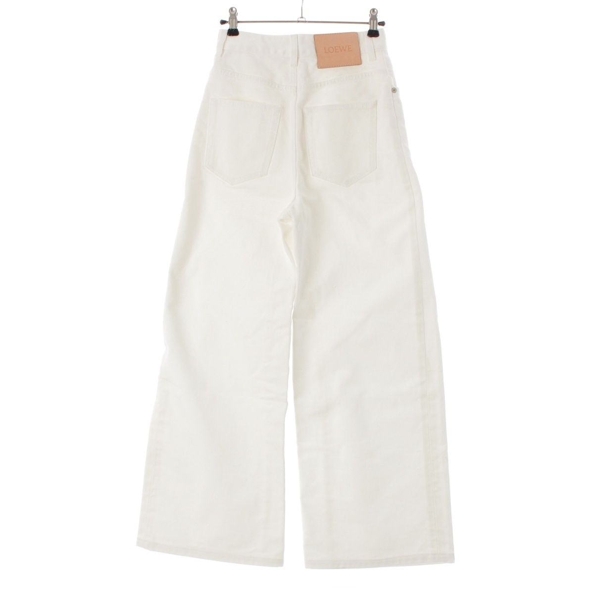 ロエベ 24年 コットン ボタンフライ ワイド デニム パンツ ボトムス S540Y11X74 ホワイト 32