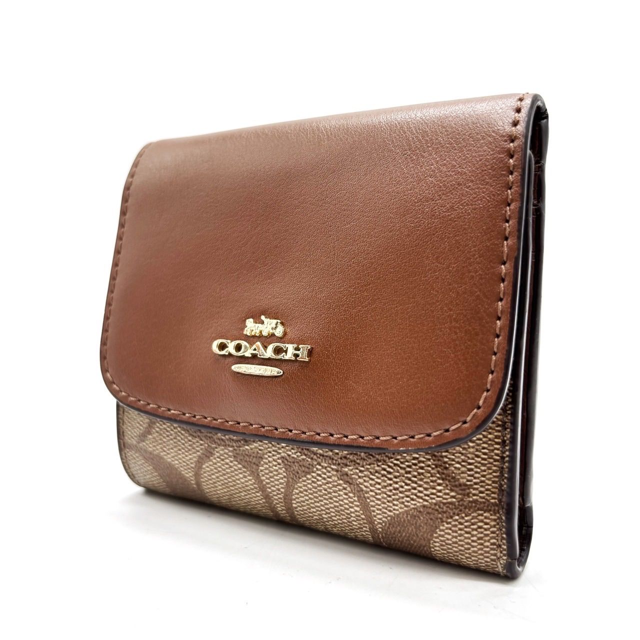 COACH ベージュ 三つ折り財布 COACH(コーチ) 3つ折り財布 ミニ トライ