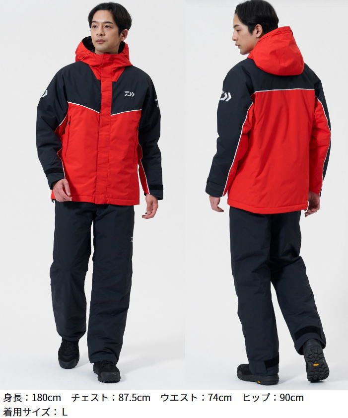 ダイワ RAINMAX R ハイロフトウインタースーツ DW-3425 レッド 2XLサイズ レインウェア 防寒着 daiwa 釣具