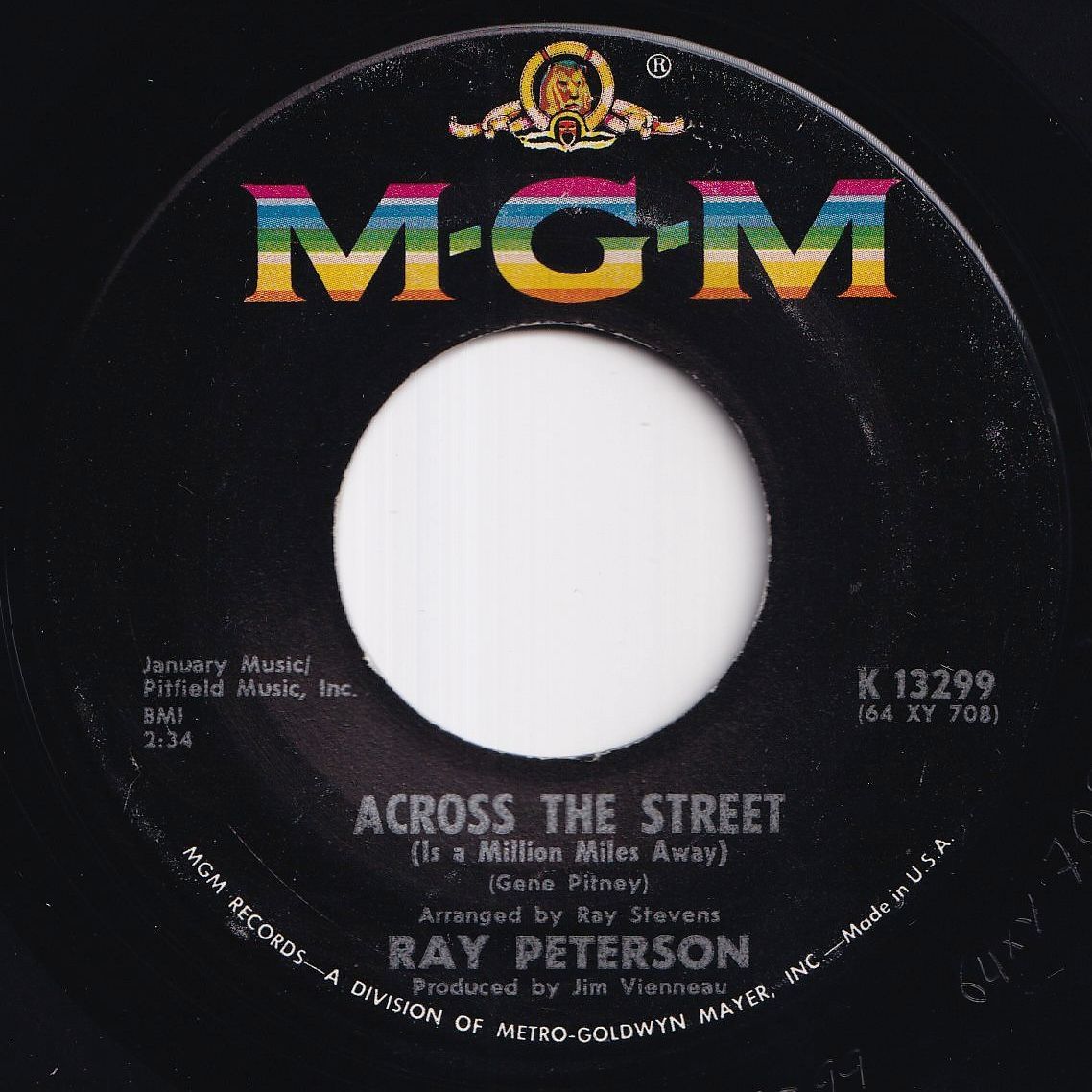 レコード　50枚以上 Ray Peterson Across The Street / When I Stop Dreaming MGM US