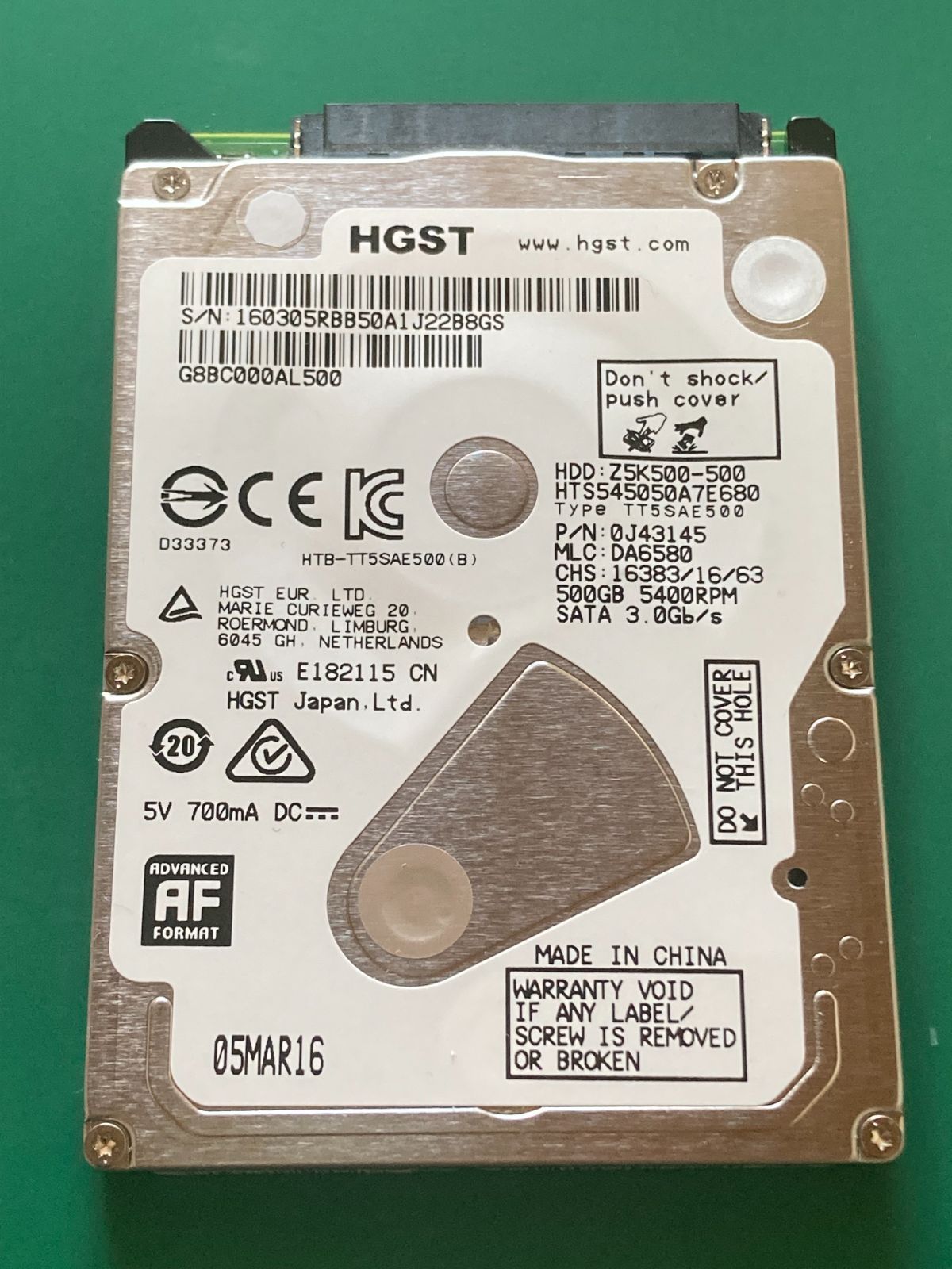 HGST 500GB 2.5 SATA HDD | 28k h | 内蔵型ハードディスク / hgst【006】 - メルカリ