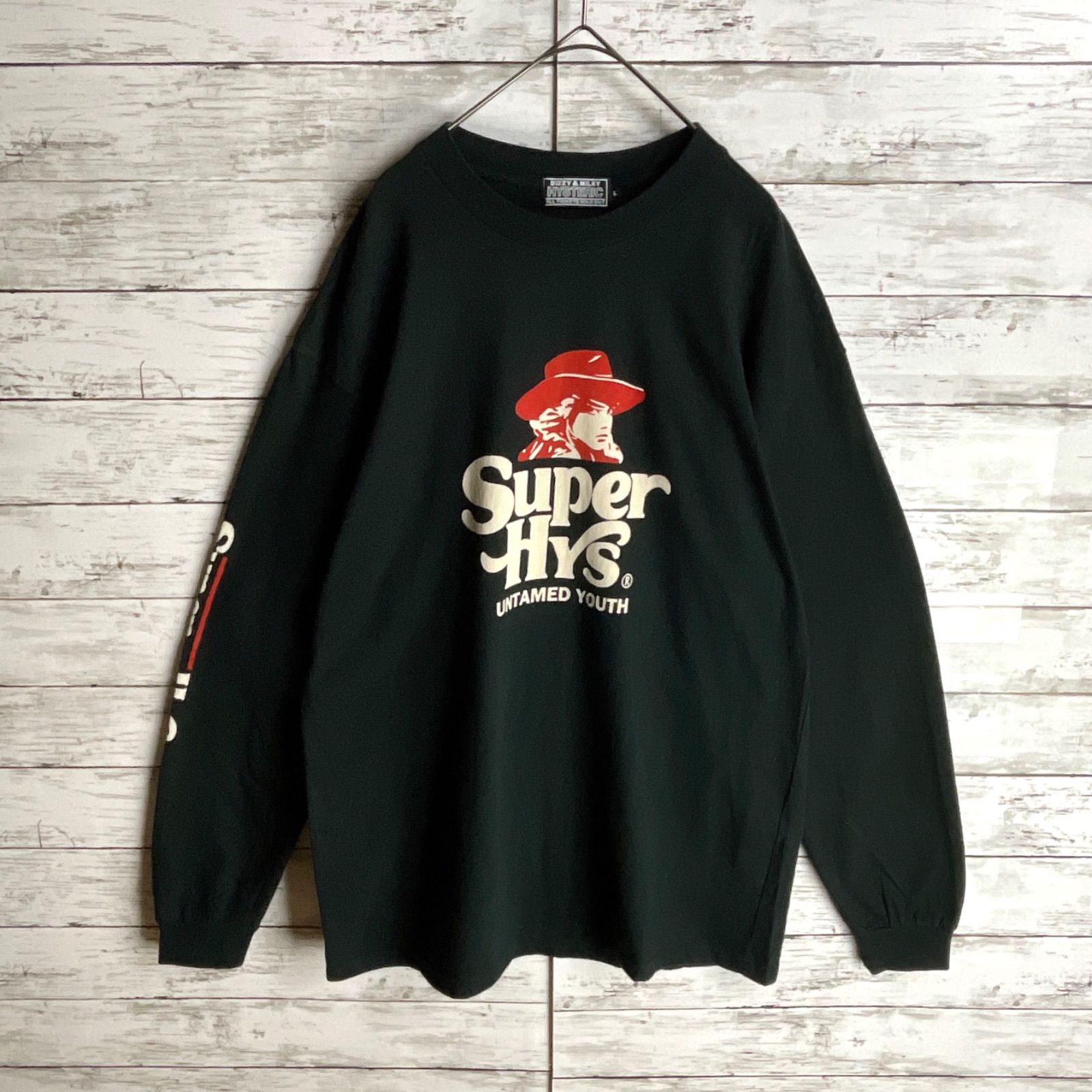 2837M【美品・ X L】ヒステリックグラマー☆ヒスガール刺繍ロゴ 長袖シャツ