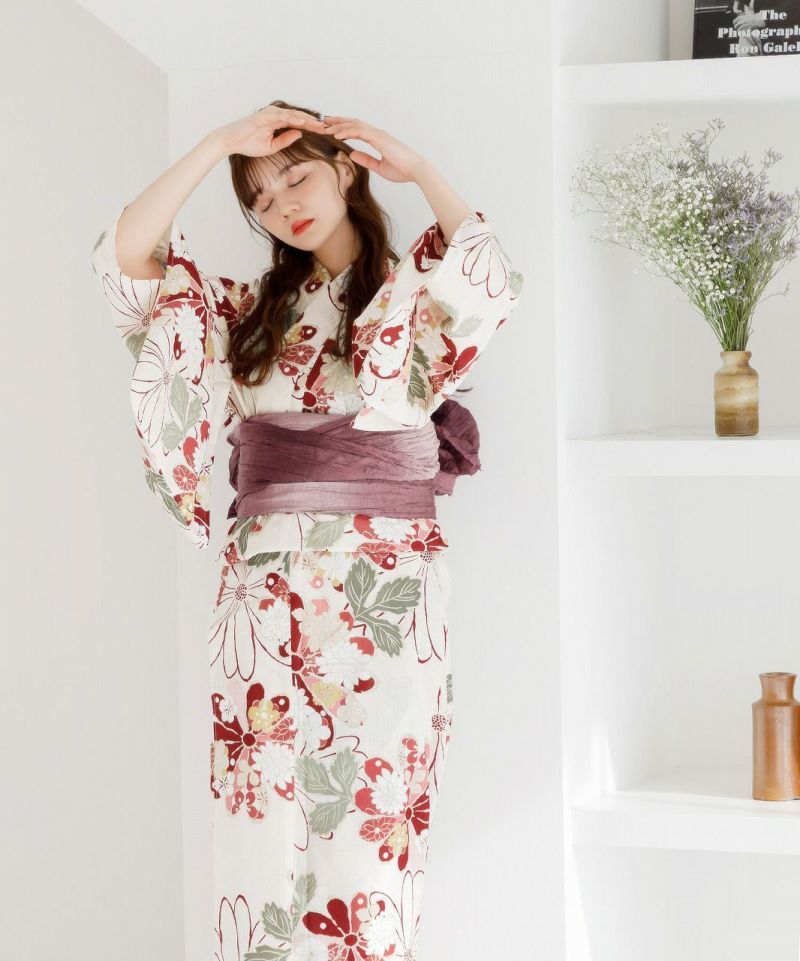 京緋色の古典菊】Dita ディータ 浴衣 5点セット レディース 2025