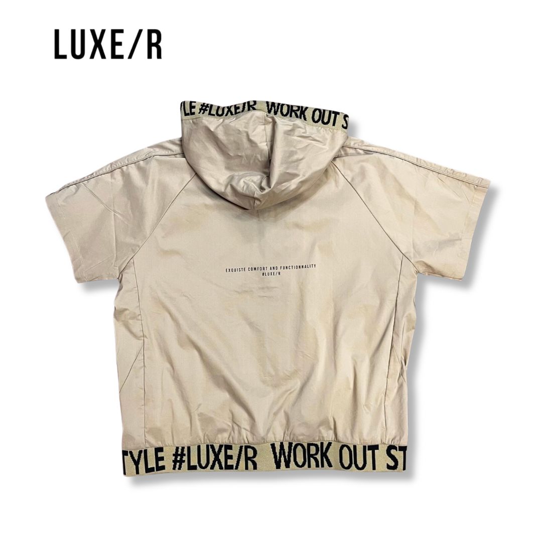 RM)【LUXE/R GOLF】ストレッチ ブロード バイカラー フード プル