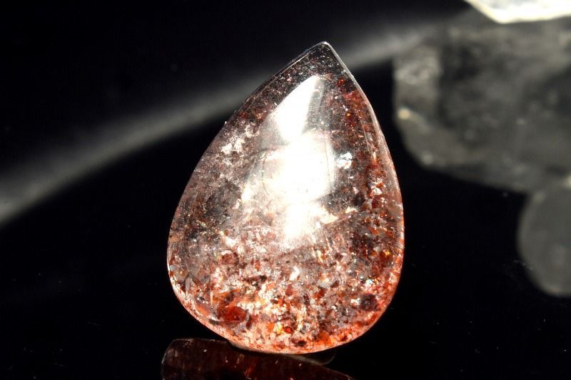 １点物 AAAA レピドクロサイトの輝き ストロベリークォーツ レピドクロサイトインクォーツ 19x13mm ドロップ ルース パワーストーン 天然石 _PC6101