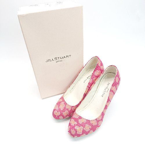 ◇ ◎ JILL STUART ジル スチュアート ラウンドトゥ ヒール 花柄 ラメ 