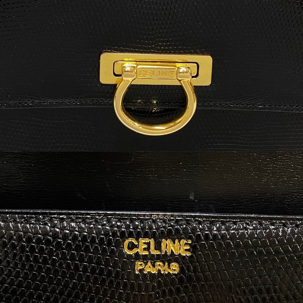 ほぼ未使用 希少品 CELINE セリーヌ ヴィンテージ ロゴ 金具 レザー 本