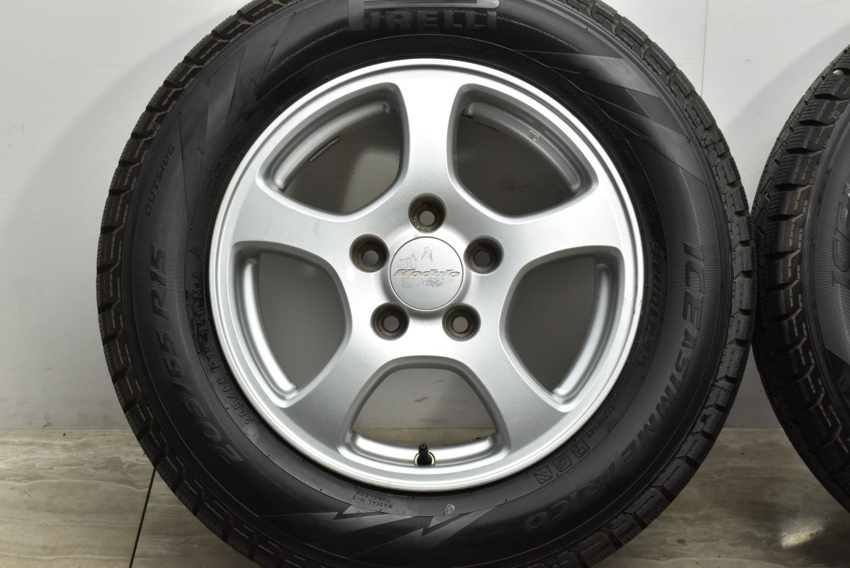 【良好品】ホンダ 純正オプション モデューロ 15in 6J +50 PCD114.3 ピレリ アイスアシンメトリコ 205/65R15 ステップワゴン オデッセイ