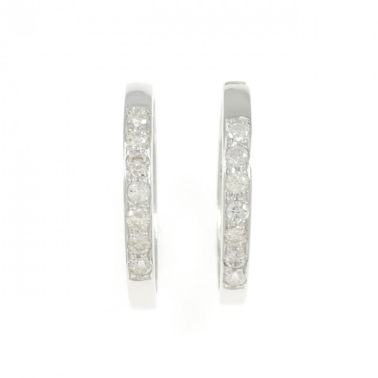 ポンテヴェキオ　フープピアス　K18WG ダイヤモンド0.70ct K18WG ダイヤモンド フープ ピアス 0.70CT K18WGダイヤモンドピアス