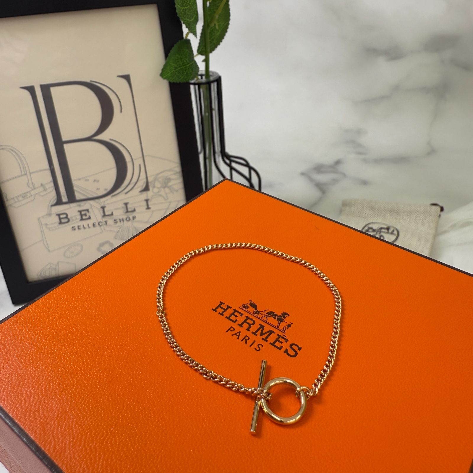 美品 】エルメス 《 エシャペ 》 SH ピンクゴールド K18PG