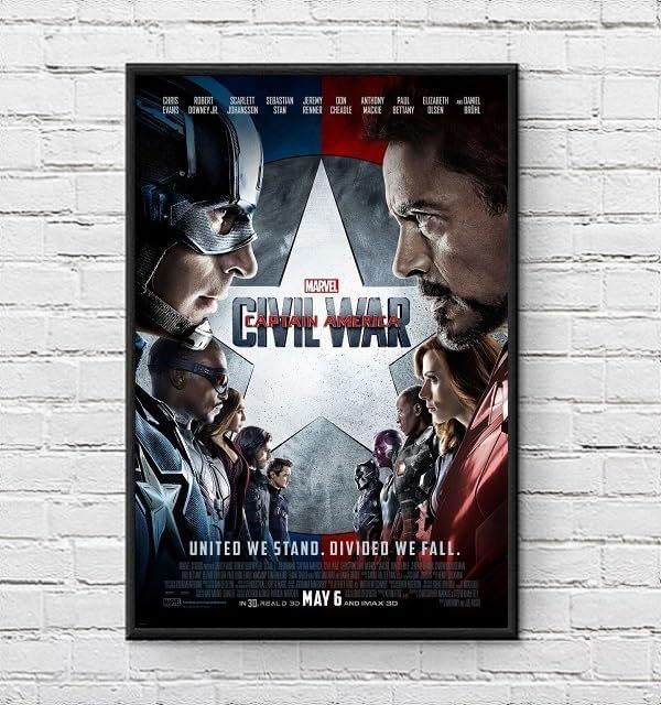 フレーム付-黒-】 映画ポスター キャプテンアメリカ シビル