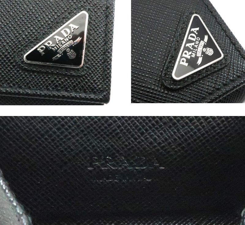 現行・美品✨プラダ　小銭入れ　コインパース　三角ロゴ　サフィアーノ　RFID 黒 現行・美品✨プラダ 小銭入れ コインパース 三角ロゴ