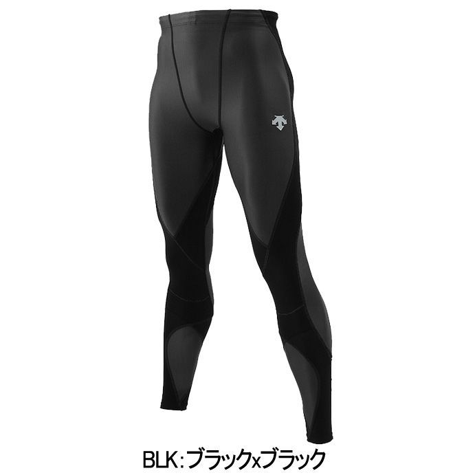 Desｃente デサント ロングタイツ メンズ GENOME ジェノーム【dpc-7200p】陸上 ランニング用品 サポートタイツ スパッツ レギンス 高機能タイツ S BLKブラックxブラック