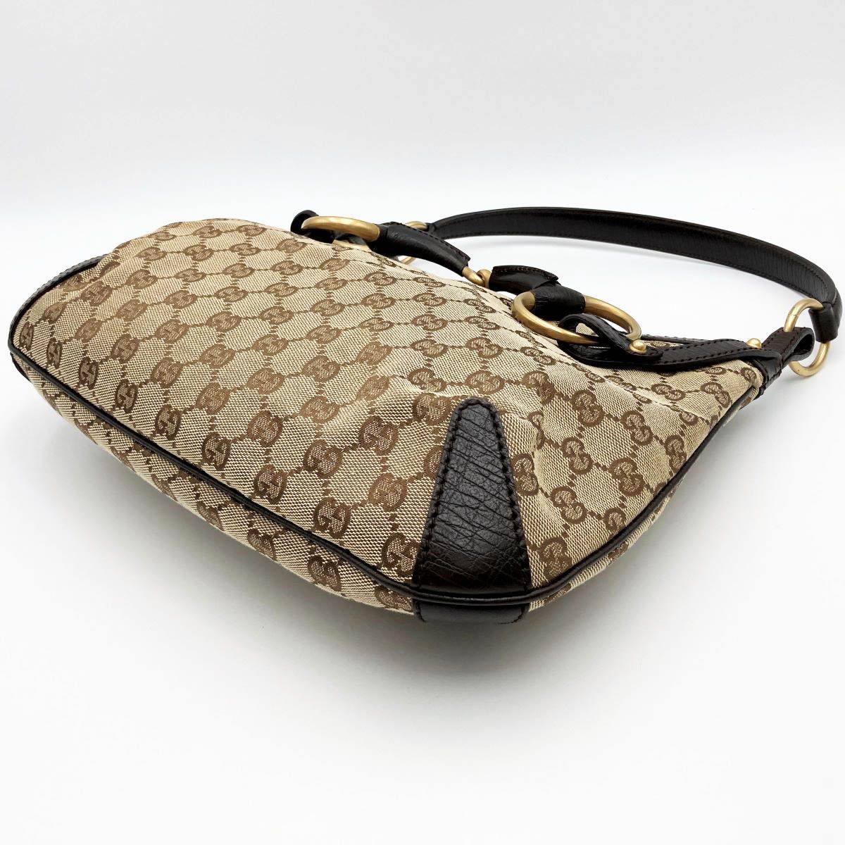 最終セール 美品 GUCCI グッチ ホースビット GG柄 ショルダーバッグ