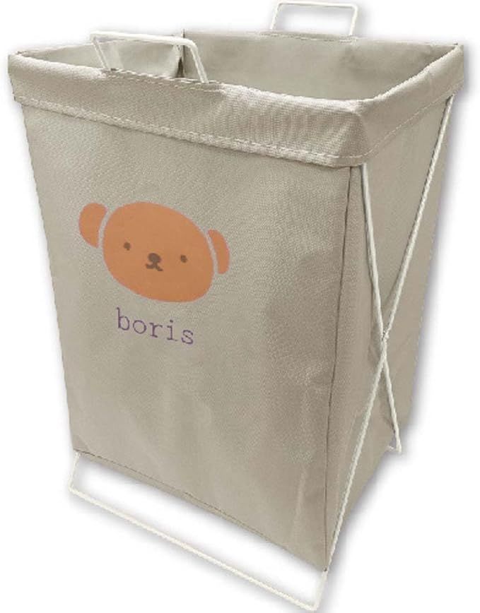 オカトー(Okato) ミッフィー boris 折りたたみ ランドリーバスケット 横型 49L 顔だけボリス 幅36×奥行34×高さ57cm