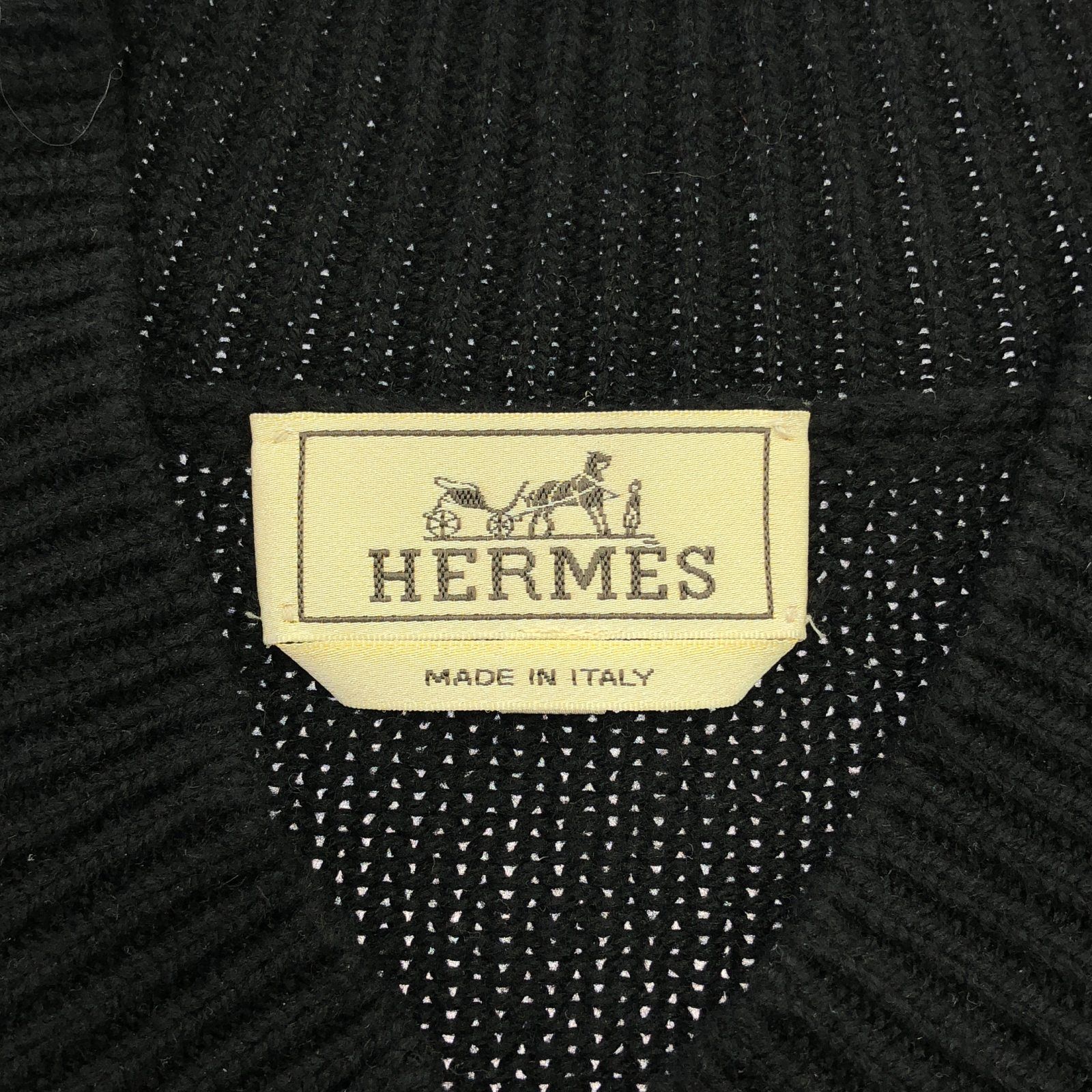 HERMESエルメスル　ブラック セーター　サマーニット　メンズ エルメス HERMES ニット セーター 長袖 プルオーバー クルー