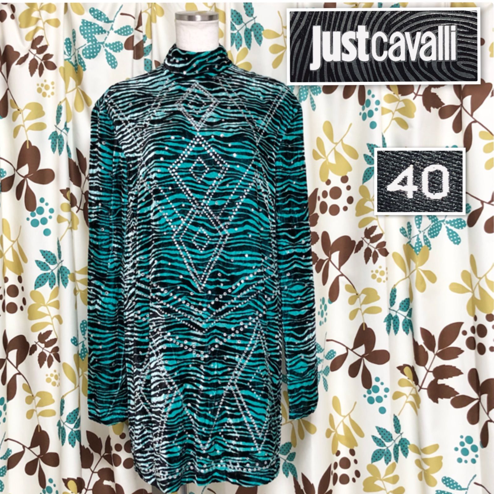 □未使用タグ付き□Just Cavali ジャストカヴァリ 全面ラインストーン 