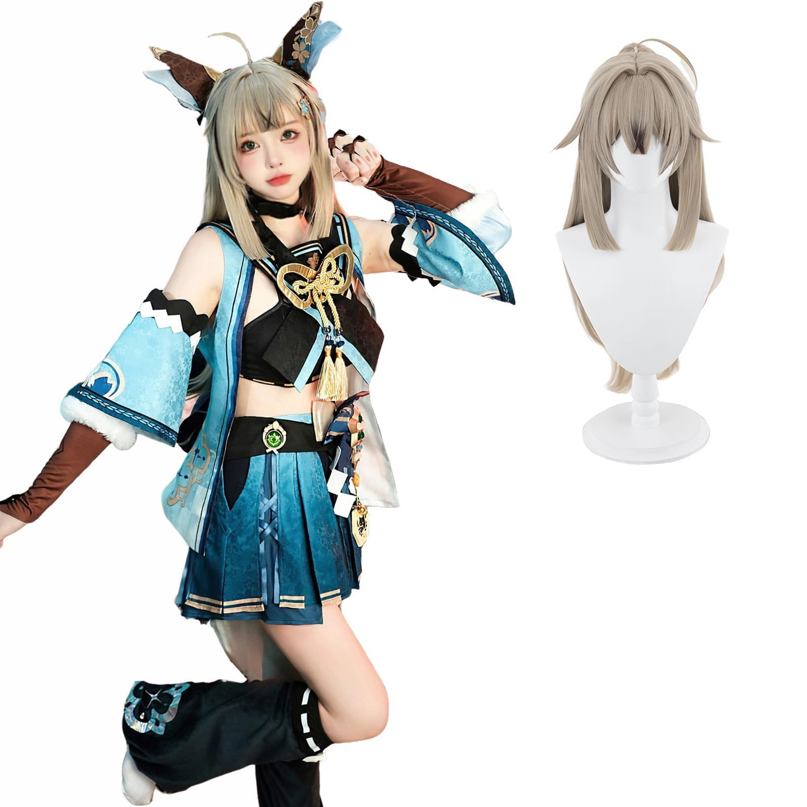 猫と三丁目 原神 きらら(綺良々) コスプレ衣装　ウィッグ 初獣猫 原神 綺良良 きらら コスプレ衣装 ウィッグ·道具追加可