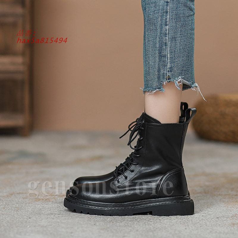 レースアップ ミドルブーツ