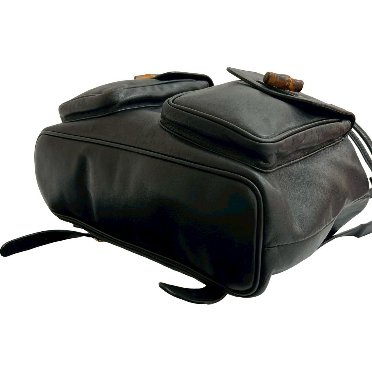 【極美品】オールドグッチ オールレザー バンブー リュックサック 巾着 GUCCI グッチ バンブー リュックサック リュック オールドグッチ