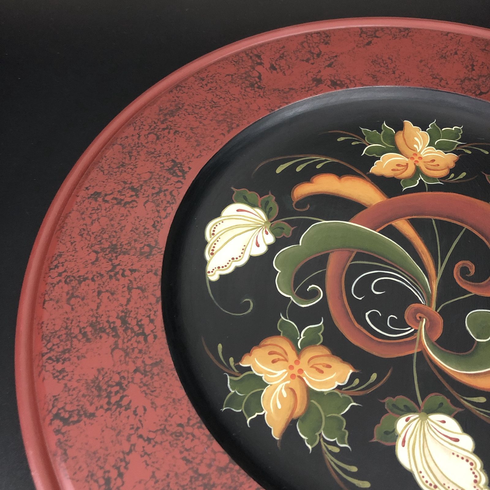 トールペイント ローズマリング 掛け飾り 作品 フォークアート