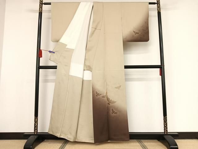 平和屋着物●染色作家　斉藤三才　訪問着　三才鳥　暈し染め　正絹　逸品　AAAX0357np 平和屋着物○染色作家 斉藤三才 訪問着 三才鳥 暈し染め 正絹 逸品