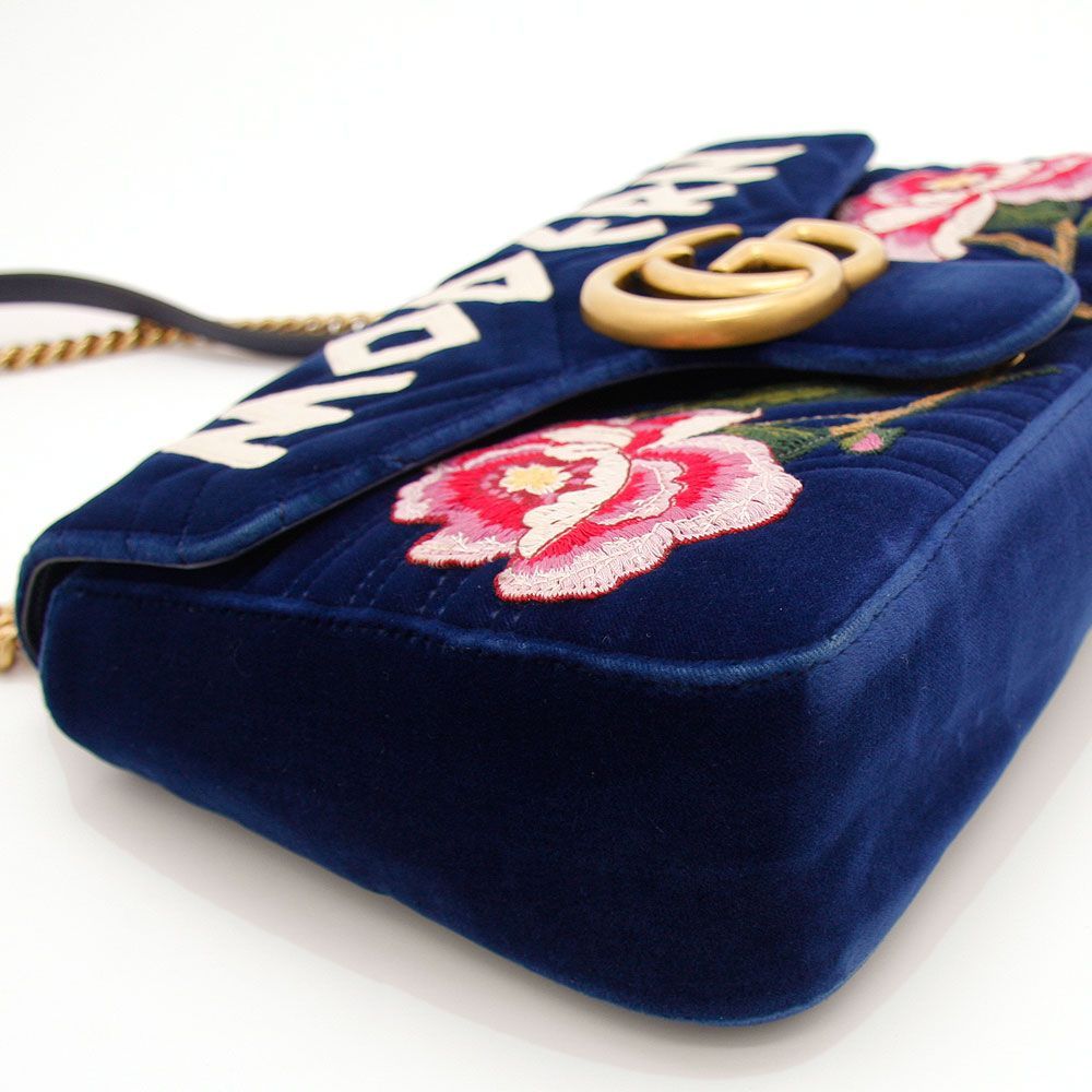 中古良品】グッチ ショルダーバッグ GGマーモント MODERN ベルベット  