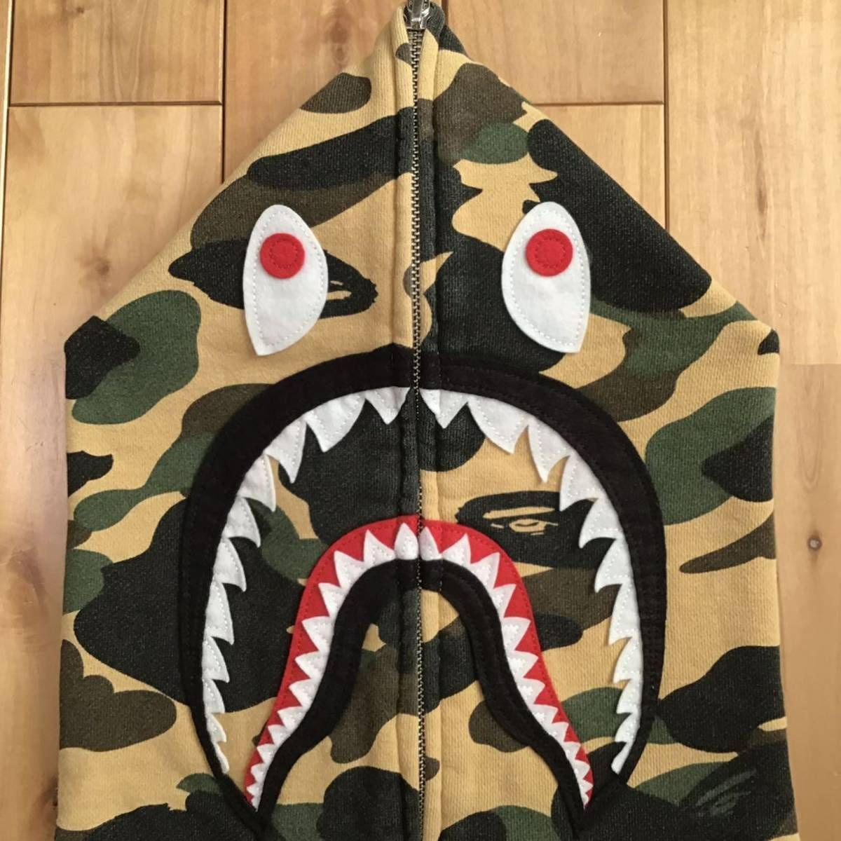 ☆XL☆ 1st camo yellow シャーク パーカー shark full zip hoodie a ...