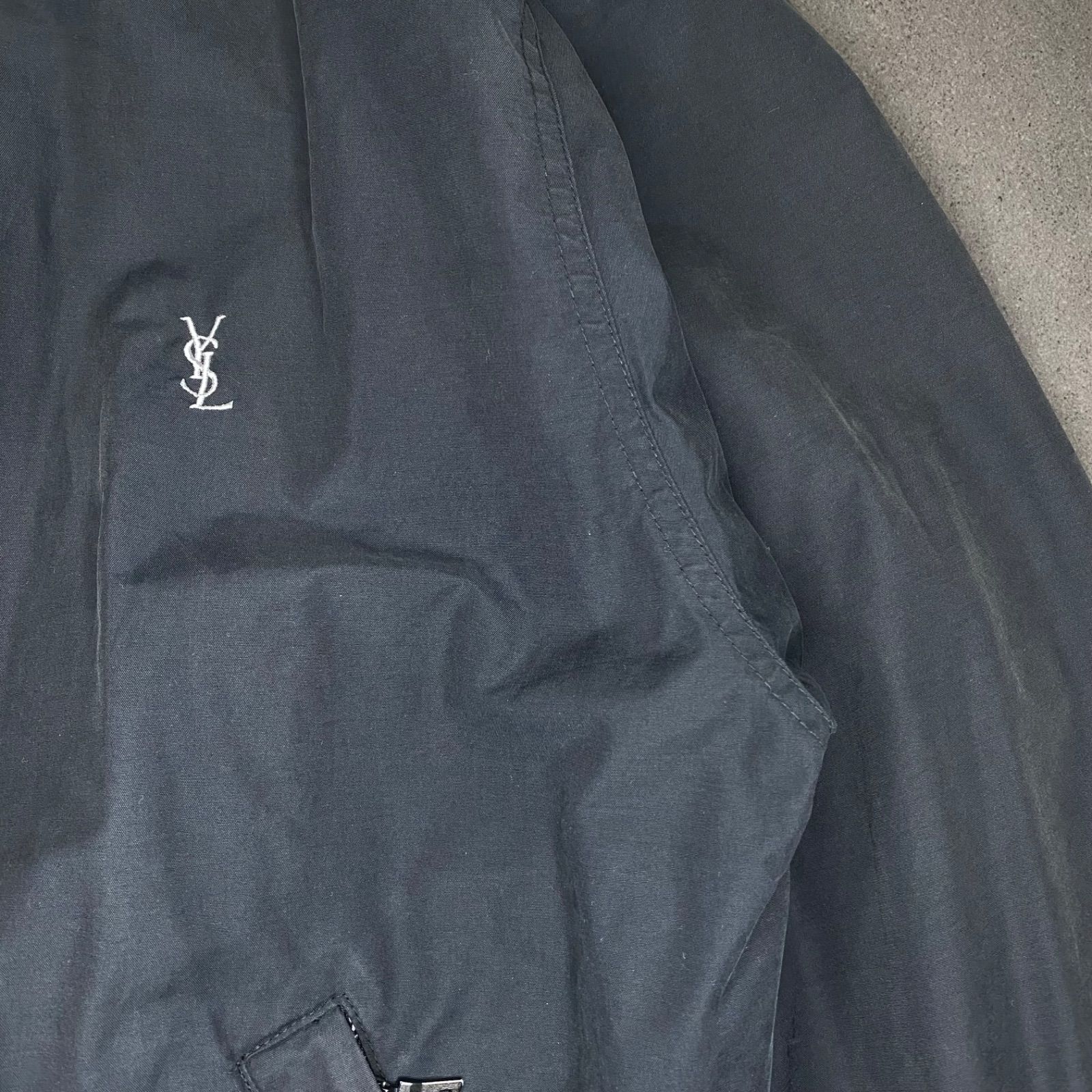 YSL イヴ・サンローラン ワンポイント刺繍ロゴ ジップアップ ブルゾン